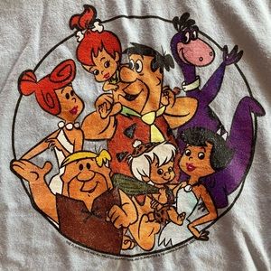 Light Blue Gildan Tee with Flinstones Graphic MD